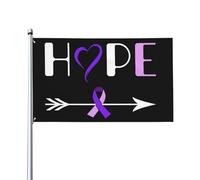 Drapeaux De Maison Ruban Violet De L'Espoir Pour La Sensibilisation À La Maladie D'Alzheimer Bannières Décoratif Double Face Drapeau Pour Événement Ferme Accessoires 90X150Cm