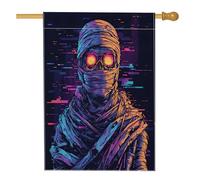 Drapeaux de maison sur le thème des momies effrayantes - 71,1 x 101,6 cm - Double face - Horreur gothique effrayant - Pour l'avant et la cour - Drapeaux verticaux en toile de jute - Décoration