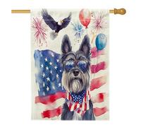 Drapeaux de maison terrier écossais du 4 juillet 71 x 101,6 cm double face pour l'extérieur, drapeau vertical standard de 250 ans en toile pour maison, drapeau patriotique avant cour