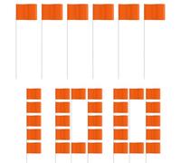 Drapeaux de marquage - 100 pièces orange rouge bleu piquet en fil d'acier de 14,96 pouces, bannières d'avertissement haute visibilité, drapeaux de jardin en PVC résistant aux intempéries | Cartographi
