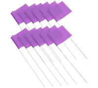Drapeaux de Marquage de Pelouse Acier PVC Pourpre, 50 Pièces | Marquage Écrit à Main, Visibilité Lointaine, pour Zones D'irrigation, Limites et Terrains Sportifs