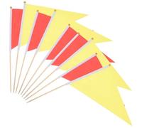 Drapeaux de Marquage de Pelouse Mât 10 Pièces Triangulaires | Lot de Marqueurs à Planter, Repérage Rapide au Jardin Milieu Industriel, Format Pratique