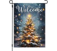 Drapeaux de Noël double face sapin flocon de neige décorations de Noël extérieur faveurs de jardin cour drapeau We