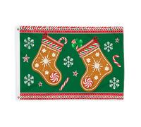 Drapeaux de Noël pour l'extérieur, canne à sucre d'orge, flocon de neige, drapeaux verts de Noël avec bannière en corde, décoration d'extérieur résistante à la décoloration pour porche, balcon