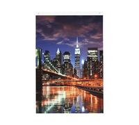 Drapeaux de nuit de New York pour l'extérieur 6 x 0,9 m - Drapeau de jardin vertical double face - Bannière de vacances avec œillets - Drapeau de maison pour pelouse, porche, décoration d'intérieur