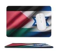 Drapeaux De Palestine Et D'Israël Tapis De Souris Base en Caoutchouc Tapis Souris Portable Mouse Pad pour Maison Travail Pc 25X30Cm