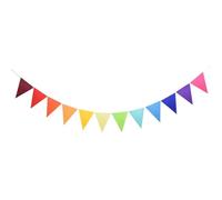 Drapeaux de parti Drapeaux colorés, Drapeaux de fête 12pcs multicolore feutre banderole fanion anniversaire guirlande mariage(Color18)
