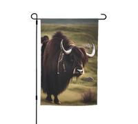 Drapeaux de patio imprimés Mighty Highland Yak, 30,5 x 45,7 cm, adaptés pour balcon, terrasse et décoration de pot de fleurs.