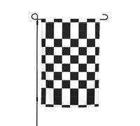 Drapeaux de pavillon à carreaux noirs et blancs avec motifs, drapeaux de terrasse verticaux, adaptés pour balcon, jardin et porche.