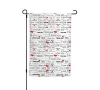 Drapeaux de pavillon avec motifs « I Love You » avec motifs, adaptés pour la décoration de jardin, de balcon et de terrasse.