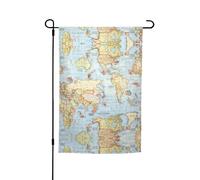 Drapeaux de pavillon carte du monde avec motifs, drapeaux de terrasse verticaux, adaptés pour balcon, jardin et porche.