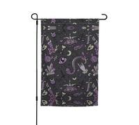 Drapeaux de pavillon gothiques violets et noirs avec motifs, adaptés pour la décoration de jardin, de balcon et de terrasse.