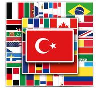 drapeaux de pays autocollant, 105 pièces drapeaux de pays, Planche d'autocollants Pour voiture, Planche d'autocollants, pour modélisme, vélo, voiture, moto, multicolore, 5.5-8.5cm