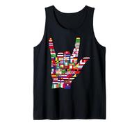 Drapeaux de Pays en Langue des Signes « I Love You » pour Professeur ASL Débardeur