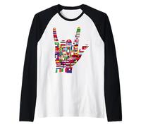 Drapeaux de Pays en Langue des Signes « I Love You » pour Professeur ASL Manche Raglan