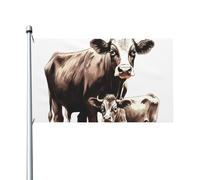 Drapeaux de peinture de vache pour l'extérieur de 0,9 x 1,5 m, drapeau de jardin saisonnier double face, bannière de vacances avec œillets, drapeau d'extérieur pour décoration de maison, toile de fond