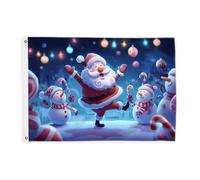 Drapeaux de Père Noël pour l'extérieur, bonhomme de neige festif de Noël, sucre d'orge, drapeaux décoratifs d'extérieur avec œillets décoratifs pour jardin, entrée, maison, terrasse, camping, 0,9 x