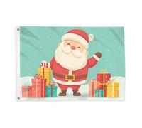 Drapeaux de Père Noël pour l'extérieur, cadeaux de Noël de dessin animé, bannière décorative pour extérieur, résistante à la décoloration, décoration pour jardin, entrée, maison, terrasse, camping 0,9