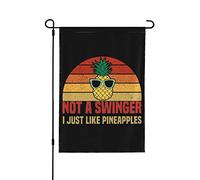 Drapeaux de pinsUn swinger que j'aime juste Drapeaux de jardin de pins Drapeaux de jardin fantaisie 12x18 Bannière décorative double face pour l'extérieur