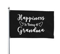 Drapeaux De Pirate 90X150Cm Le Bonheur C'Est D'Être Grand-Mère Résistants Aux Intempéries Fête Bannière Double Couture Bruant Pour Extérieur,Balcon