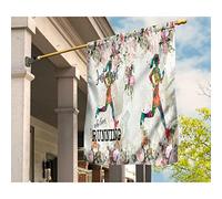 Drapeaux De Pirate Coupe-Vent Et Étancheune Drapeau De Décoration Double Face Jardin Signe Décoration Pour Extérieure Patio Balcon Fille Qui Court Avec Une Fleur M