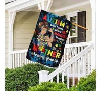 Drapeaux De Pirate Coupe-Vent Et Étancheune Jardin Signe Drôle Drapeau De Décoration Décoration Pour Balcon Porche Maison Une Mère D'Enfant Autiste Qui N'Abandonne Jamais M