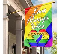 Drapeaux De Pirate Double Face Drapeau De Jardin Ésistantes À La Décoloration Drapeaux De Vacances Décoration Pour Extérieure Patio Balcon L'Amour Triomphe Toujours. Mois De La Fierté Lgbt. S