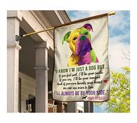 Drapeaux De Pirate Double Face Jardin Signe Drapeau De Jardin Décoration Pour Patio Porche Maison Chien Coloré, Je Sais Que Je Ne Suis Qu'Un Chien, Mais Je Serai Toujours À Tes Côtés. M