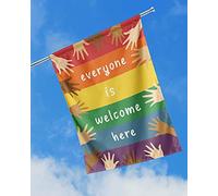 Drapeaux De Pirate Drôle Drapeaux De Vacances Durable Drapeau De Décoration Multiculturel Arc-En-Ciel Lgbt Tout Le Monde Est Le Bienvenu Ici Diversité Gay Lesbienne S