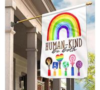 Drapeaux De Pirate Durable Drapeau De Jardin Drôle Drapeaux De Vacances Décoration Pour Pelouse Balcon Patio Rainbow Humankind Soyez À La Fois Mois De La Fierté Lgbt Rainbow M