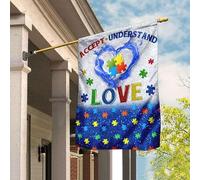 Drapeaux De Pirate Ésistantes À La Décoloration Jardin Signe Durable Drapeaux De Vacances Décoration Pour Porche Maison Patio Autisme Accepter Comprendre Aimer Cœur De Puzzle M