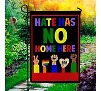 Drapeaux De Pirate Supérieure Drapeau De Jardin Coupe-Vent Et Étancheune Jardin Signe Décoration Pour Balcon Patio Mains Colorées Arc-En-Ciel Lgbt La Haine N'A Pas Sa Place Ici Poings Noirs Lgbt M