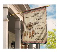 Drapeaux De Pirate Supérieure Drapeau De Jardin Durable Jardin Signe Décoration Pour Balcon Maison Pelouse Vintage Native Écoutez Le Vent, Il Parle M