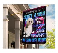 Drapeaux De Pirate Supérieure Drapeau De Jardin Durable Jardin Signe Décoration Pour Extérieure Balcon Maison Mon Shih Tzu N'Est Pas Qu'Un Simple Chien, Il Me Rend Heureux M