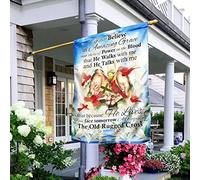 Drapeaux De Pirate Supérieure Jardin Signe Durable Drapeau De Décoration Avec Des Lys, Je Crois Encore En La Grâce Infinie, En La Puissance Du Sang Qui M'Accompagne. S