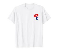 Drapeaux de plongée internationaux Amérique et Alpha Alpha T-Shirt Graphique avec Valeur, Homme, Blanc, M