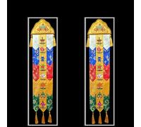 Drapeaux de prière, 1 m de broderie bouddhiste, bannières suspendues colorées, broderie de style tibétain
