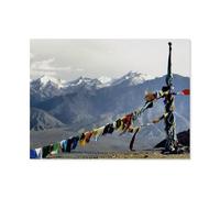 Drapeaux de prière Devant l'Himalaya，Jigsaw Puzzle 1000 Pièces Puzzle Classique pour Adultes Et Enfants, Compétence Jouets Éducatifs Anniversaire Festival Cadeau（50x70cm）-AO36