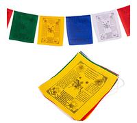 Drapeaux de prière tibétains anglais - Décoration extérieure - Drapeaux imprimés à la main au Népal - Drapeau d'affirmation (10 drapeaux)