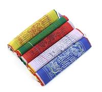 Drapeaux de prière tibétains traditionnels en coton, mantras bouddhistes multicolores, décoration intérieure et extérieure, 10 drapeaux, 5 ensembles, symboles sacrés (10 cm)