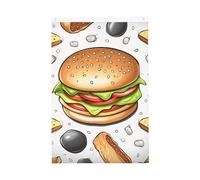 Drapeaux de restauration rapide pour l'extérieur 6 x 0,9 m - Drapeau de jardin vertical double face - Bannière de vacances avec œillets - Drapeau de maison pour pelouse, porche, décoration d'intérieur