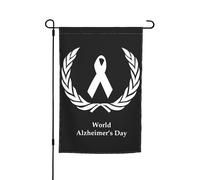 Drapeaux de sensibilisation à la maladie d'Alzheimer Drapeau de jardin Décoration parfaite Bannière de cour 12 x 18 pouces Décoration extérieure double face Tapisserie de fête Décoration de ferme Bann