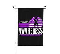 Drapeaux de sensibilisation à la maladie d'Alzheimer, drapeaux de jardin humoristiques pour la sensibilisation à la maladie d'Alzheimer, drapeau de jardin double face 12x18 pour décorations extérieure