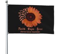 Drapeaux de sensibilisation au cancer de l'utérus, bannière de 4 x 6 pieds, décoration extérieure pour patio, pelouse et jardin, couleurs vives et résistantes à la décoloration