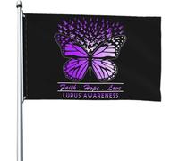Drapeaux de sensibilisation au lupus, 2 drapeaux, 1,2 m x 1,8 m, pour décoration extérieure, pour patio, pelouse et jardin, couleurs vives et résistant à la décoloration