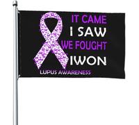 Drapeaux de sensibilisation au lupus, 2 drapeaux, 1,2 m x 1,8 m, pour décoration extérieure, pour patio, pelouse et jardin, couleurs vives et résistant à la décoloration