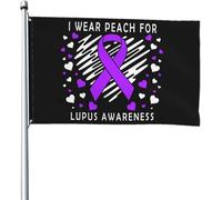 Drapeaux de sensibilisation au lupus, 3 drapeaux, 1,2 x 1,8 m, pour décoration extérieure, pour patio, pelouse et jardin, couleurs vives et résistant à la décoloration