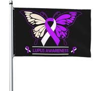 Drapeaux de sensibilisation au lupus, 3 drapeaux, 1,2 x 1,8 m, pour décoration extérieure, pour patio, pelouse et jardin, couleurs vives et résistant à la décoloration