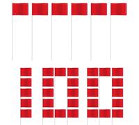 Drapeaux de signalisation | 100 Pièces Drapeaux Fluorescents De Jardinage Extérieur - Haute Visibilité Pour Jardinage Événements Détection De Terrain Arrosage Constructions