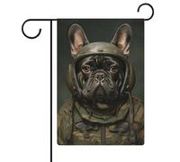 Drapeaux de soldat Bouledogue français pour fête d'anniversaire en plein air, pour jardin, clôture extérieure, 2026, 12,6 pouces × 18,5 pouces